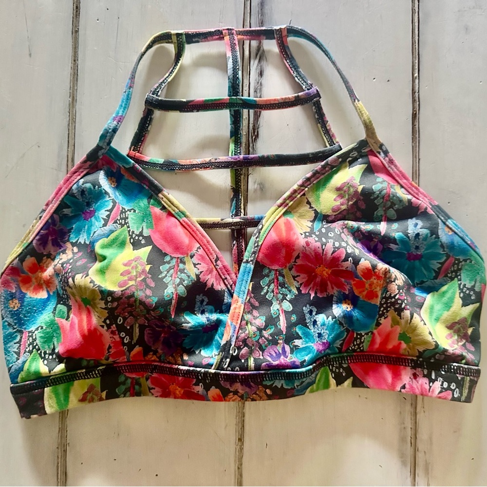 Born Primitive Red and Pink Strappy Sports Bra